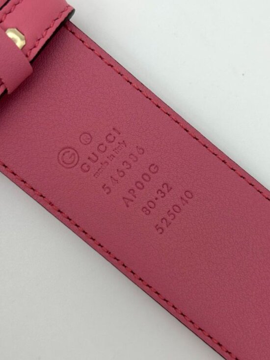 Gucci Belt Interlocking Leather Metal Pink Light Togo main image 4